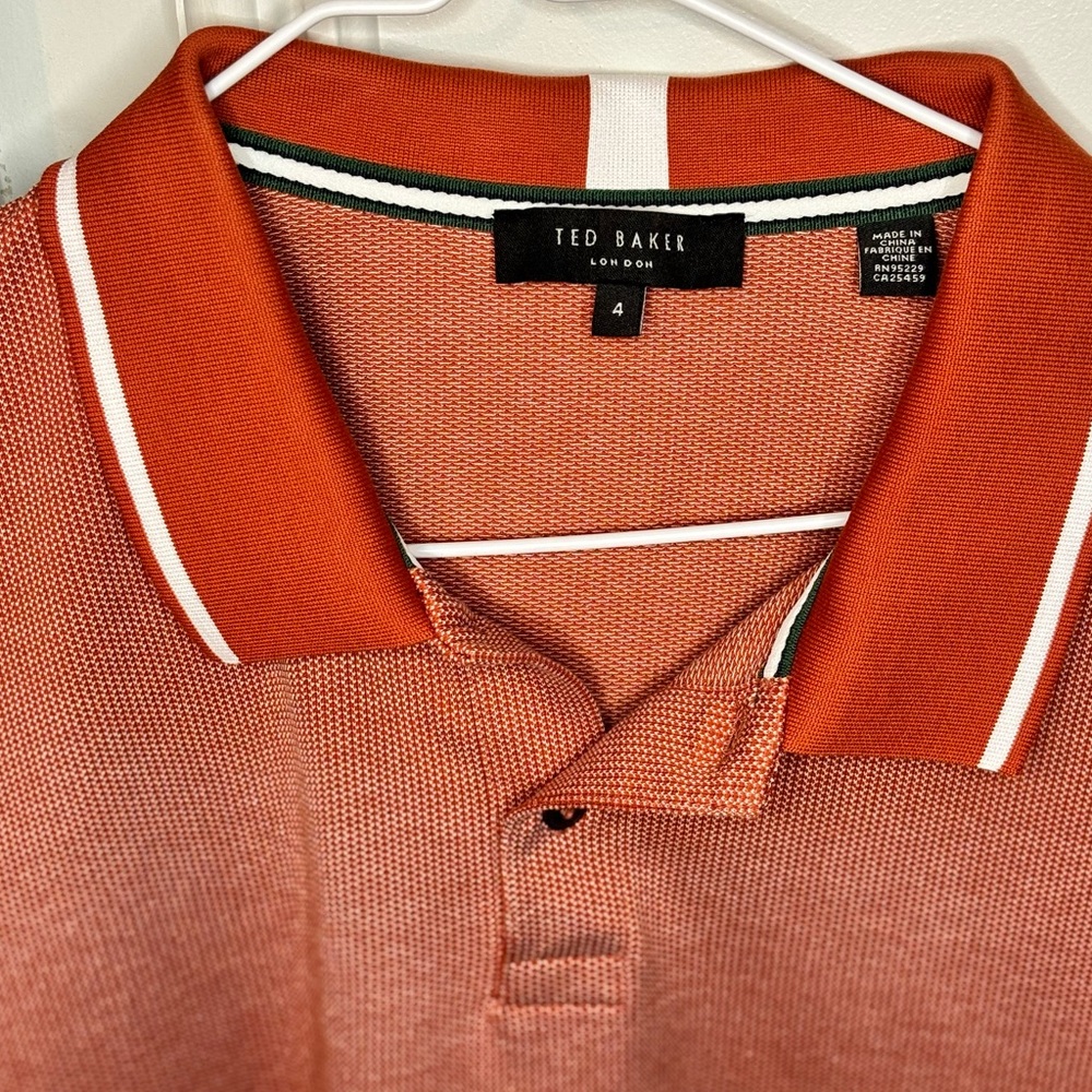 Ted Baker POLO Short sleeve burnt orange size 4